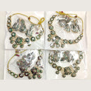 Ridhi Art Jewellery Luxury Pota Stone meenakari Necklace Set