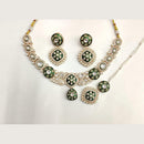 Ridhi Art Jewellery Luxury Pota Stone meenakari Necklace Set