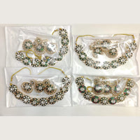 Ridhi Art Jewellery Luxury Pota Stone meenakari Necklace Set