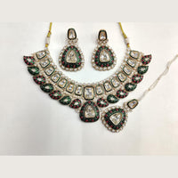 Ridhi Art Jewellery Luxury Pota Stone meenakari Necklace Set