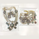 Ridhi Art Jewellery Luxury Pota Stone meenakari Necklace Set