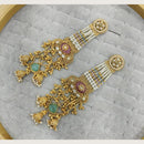 Ridhi Art Jewellery Pota Stone And Pearl Jhumki Earrings