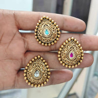 Ridhi Art Jewellery Traditional Pota Stone Finger Ring