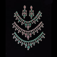 Ridhi Art Jewellery Glamorous American Daimond Necklace Set 