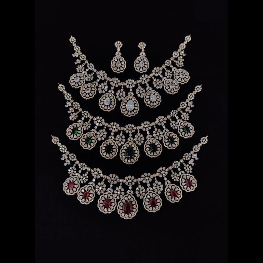 Ridhi Art Jewellery Glamorous American Daimond Necklace Set