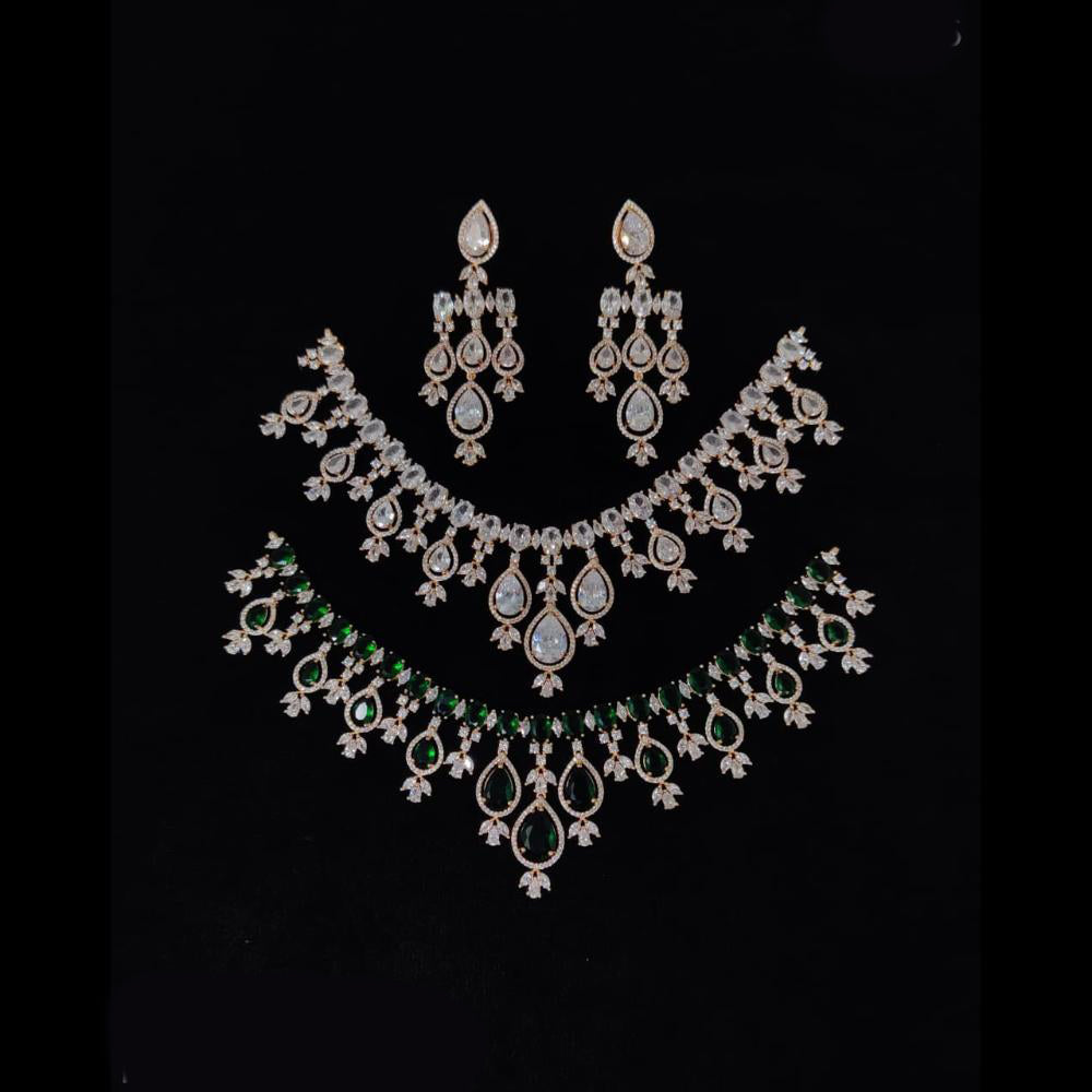 Ridhi Art Jewellery Glamorous American Daimond Necklace Set