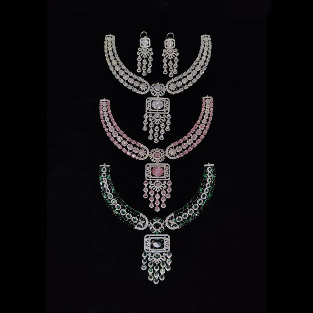 Ridhi Art Jewellery Glamorous American Daimond Necklace Set
