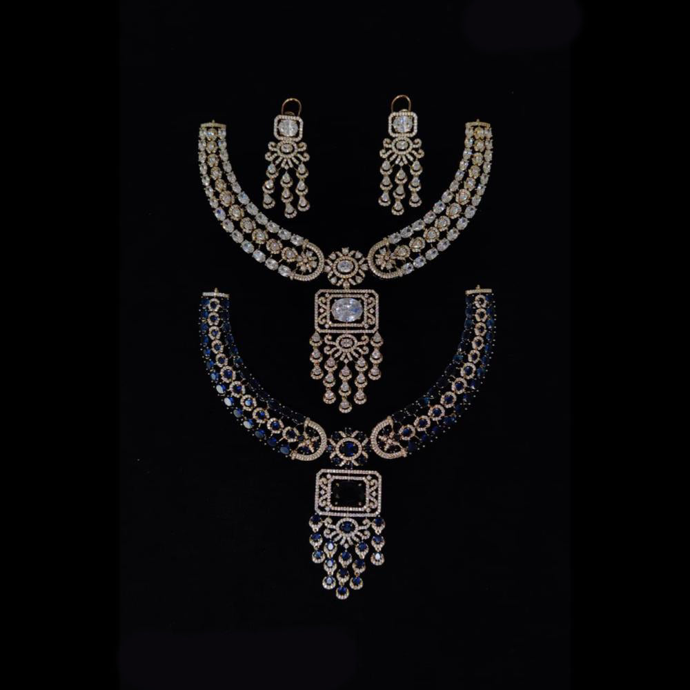 Ridhi Art Jewellery Glamorous American Daimond Necklace Set