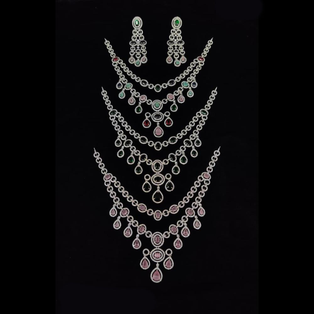 Ridhi Art Jewellery Glamorous American Daimond Necklace Set