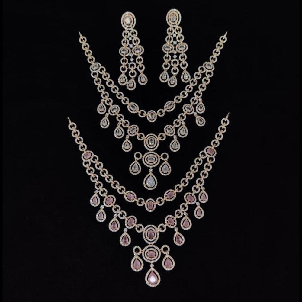 Ridhi Art Jewellery Glamorous American Daimond Necklace Set