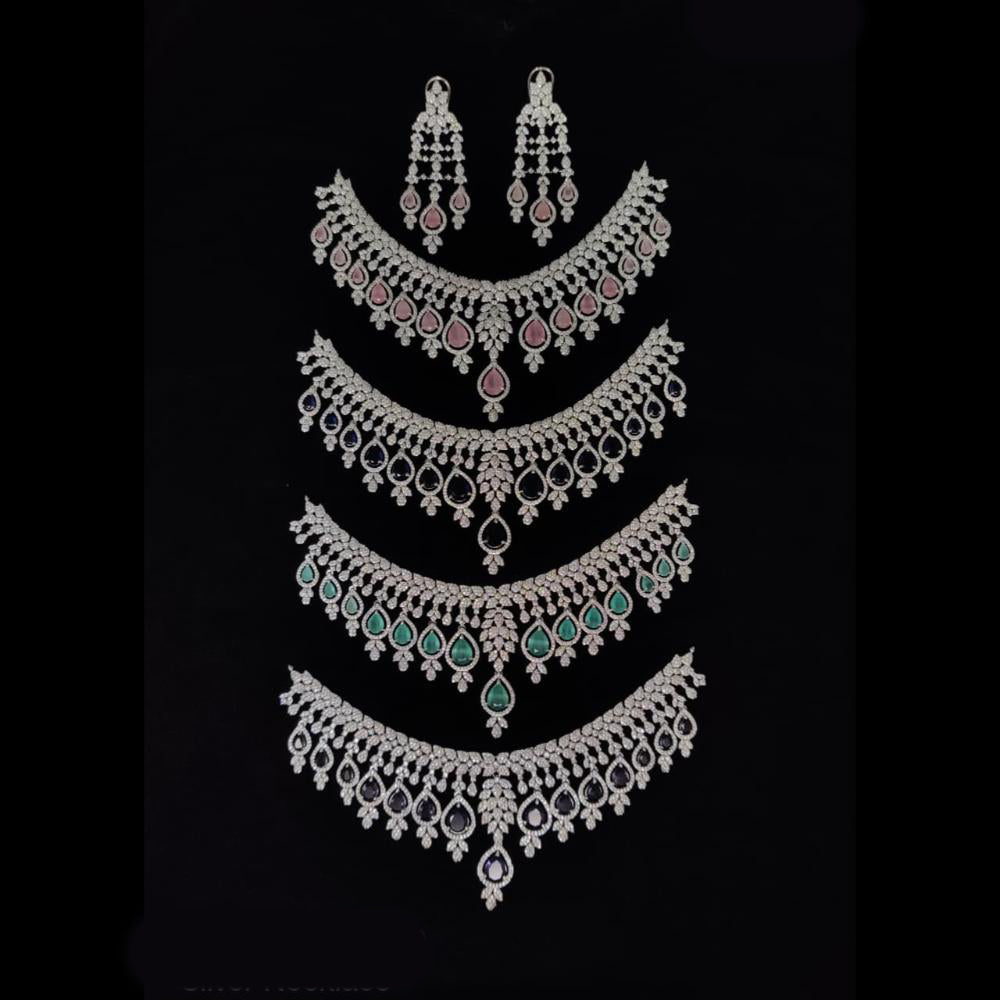 Ridhi Art Jewellery Glamorous American Daimond Necklace Set