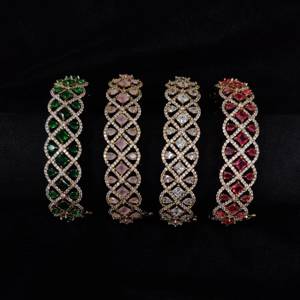 Ridhi Art Jewellery Sparkling American Diamond And Austrian Stone Openable Bracelet