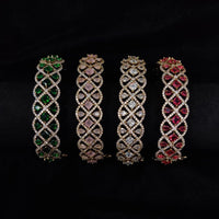 Ridhi Art Jewellery Sparkling American Diamond And Austrian Stone Openable Bracelet