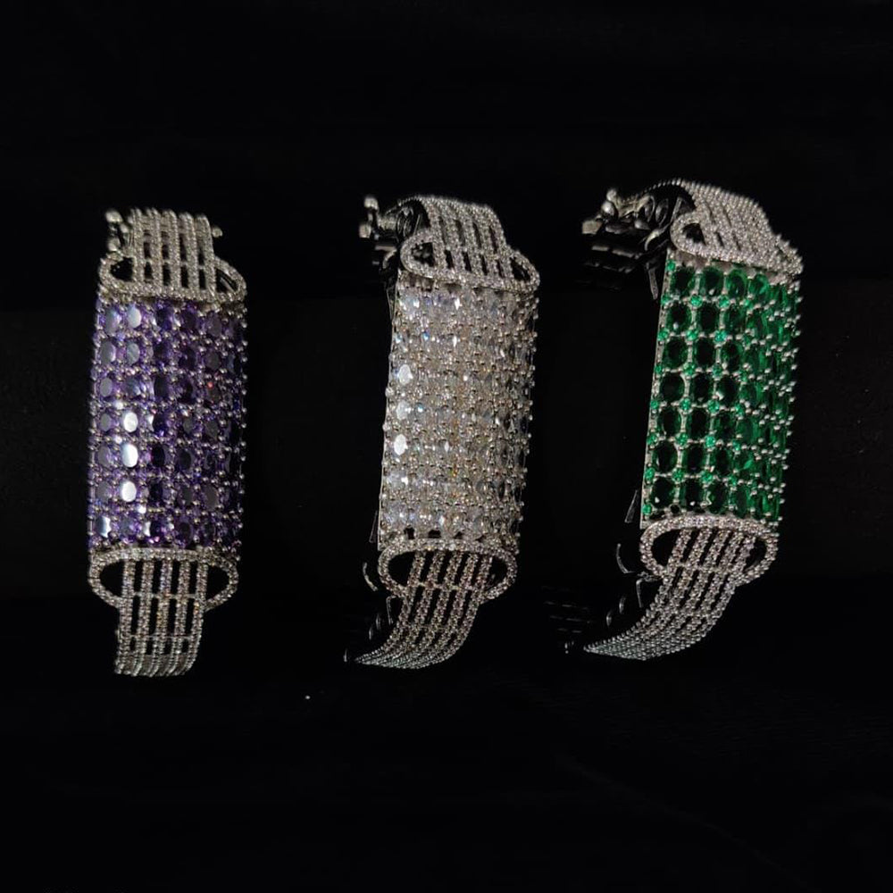 Ridhi Art Jewellery Sparkling American Diamond And Austrian Stone Openable Bracelet