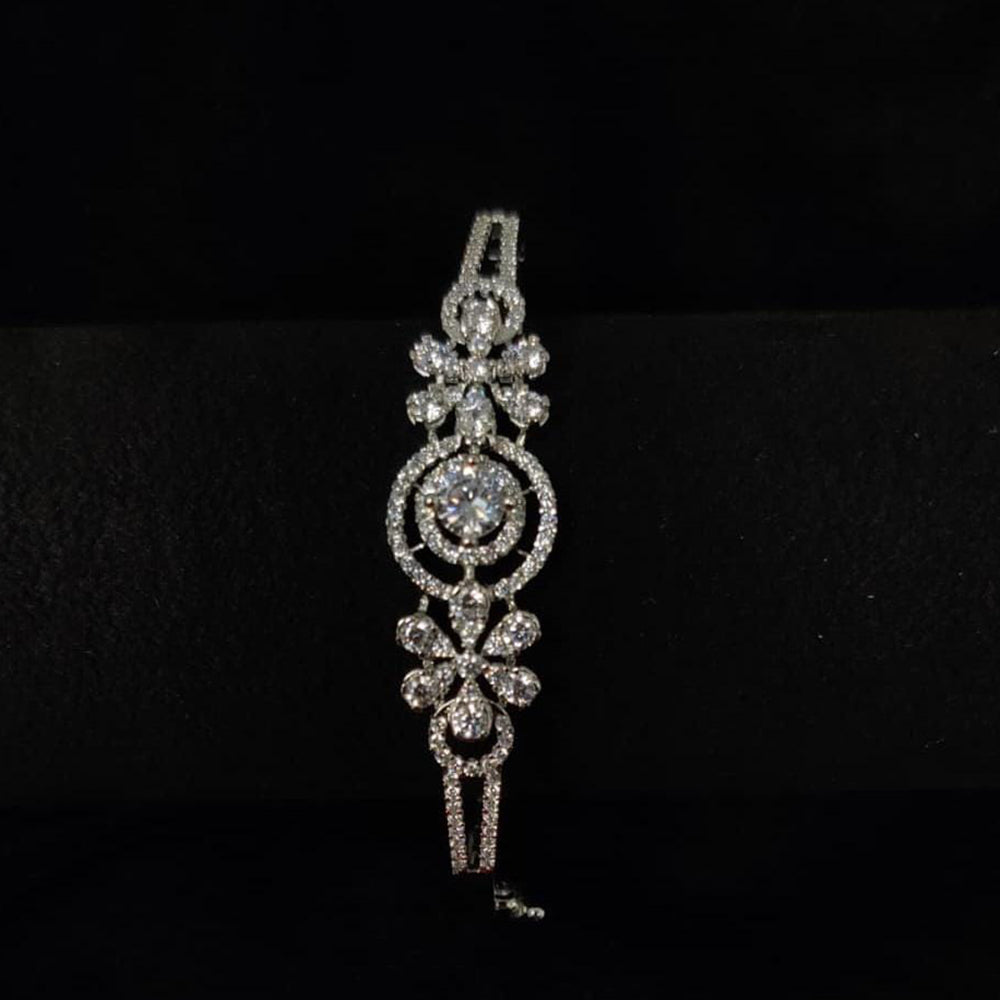 Ridhi Art Jewellery Sparkling American Diamond And Austrian Stone Openable Bracelet