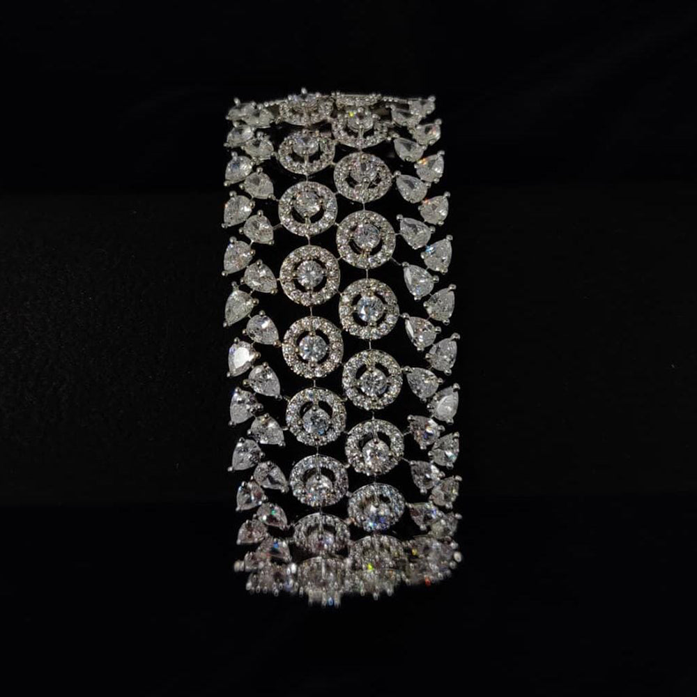 Ridhi Art Jewellery Sparkling American Diamond And Austrian Stone Openable Bracelet
