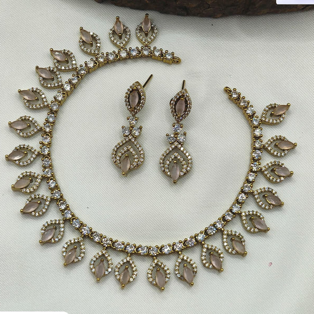 Ridhi Art Jewellery Glamorous American Daimond Necklace Set
