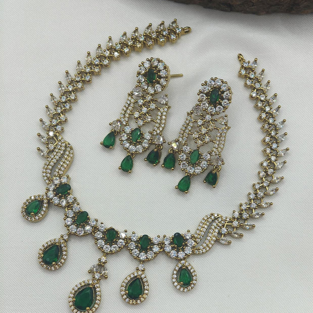 Ridhi Art Jewellery Glamorous American Daimond Necklace Set