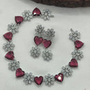 Ridhi Art Jewellery Glamorous Heart American Daimond Necklace Set