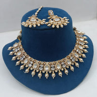 Ridhi Art Jewellery Regal Polki Kundan Stone And Beads Designer Choker Necklace Set