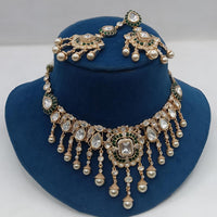 Ridhi Art Jewellery Regal Polki Kundan Stone And Beads Designer Choker Necklace Set