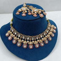 Ridhi Art Jewellery Regal Polki Kundan Stone And Beads Designer Choker Necklace Set