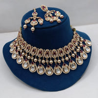 Ridhi Art Jewellery Regal Polki Kundan Stone And Beads Designer Choker Necklace Set