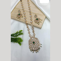 Ridhi Art Jewellery Regal Polki Kundan Stone And Pearl Designer Long Necklace Set