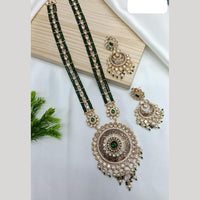 Ridhi Art Jewellery Regal Polki Kundan Stone And Pearl Designer Long Necklace Set