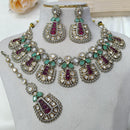 Ridhi Art Jewellery Designer Bridal Style Kundan Polki Stone Necklace Jewellery Set