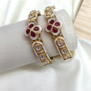 Ridhi Art Jewellery Royal Polki Kundan Stone And Pearl Openable Bangles Set