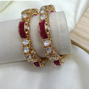 Ridhi Art Jewellery Royal Polki Kundan Stone Openable Bangles Set