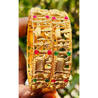 Royal Art Premium Finish Pota Stone And Meenakari Festive Bangles Set