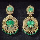 Rekha Gold Royal Meenakari And Pearl Designer Dangler Earrings