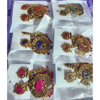 Rekha Gold Royal Meenakari And Pearl Designer Dangler Earrings