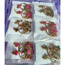Rekha Gold Royal Meenakari And Pearl Designer Temple Dangler Earrings (Pack of 30)