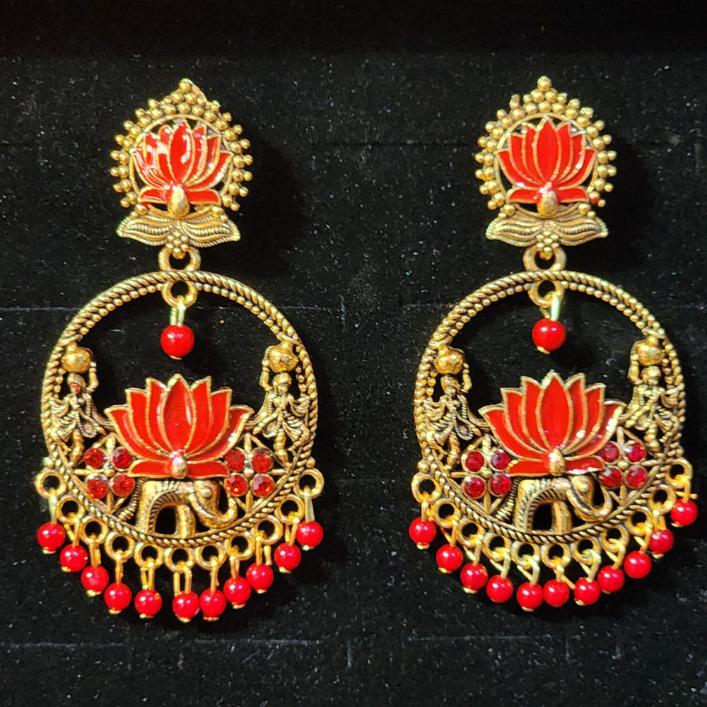 Rekha Gold Royal Meenakari And Pearl Designer Dangler Earrings (Pack of 30)