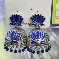 Rekha Gold Oxidised Plated Royal Meenakari And Pearl Designer Jhumki Earrings (Pack of 20)