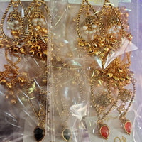 Rekha Gold Royal Pota Stone And Ghungroo Kashmiri Dangler Earrings (Pack of 12)