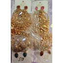 Rekha Gold Royal Pota Stone And Ghungroo Kashmiri Dangler Earrings (Pack of 12)