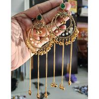Rekha Gold Royal Pota Stone And Ghungroo Kashmiri Dangler Earrings (Pack of 12)