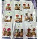 Rekha Gold Royal Lotus Meenakari And Pearl Designer Jhumki Earrings  (Pack of 30)