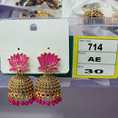 Rekha Gold Royal Lotus Meenakari And Pearl Designer Jhumki Earrings  (Pack of 30)