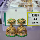 Rekha Gold Royal Lotus Meenakari And Pearl Designer Jhumki Earrings  (Pack of 24)