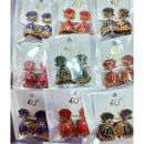 Rekha Gold Royal Lotus Meenakari And Pearl Designer Jhumki Earrings (Pack of 24)