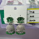 Rekha Gold Oxidised Plated Royal Lotus Meenakari And Pearl Designer Jhumki Earrings (Pack of 30)