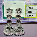 Rekha Gold Oxidised Plated Royal Lotus Meenakari And Pearl Designer Jhumki Earrings (Pack of 20)