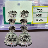 Rekha Gold Oxidised Plated Royal Lotus Meenakari And Pearl Designer Jhumki Earrings (Pack of 20)