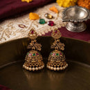 Kishi Jewels Pota Stone And Pearl South Indian Style Temple Jhumki Earrings  (Pack of 12)