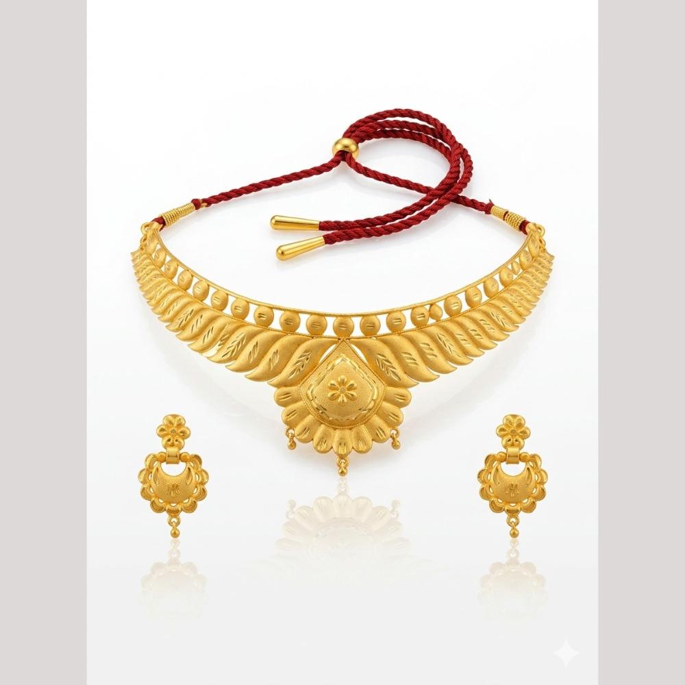 Kishi Jewels Traditional Gold Plated Choker Necklace Set (Pack of 6)